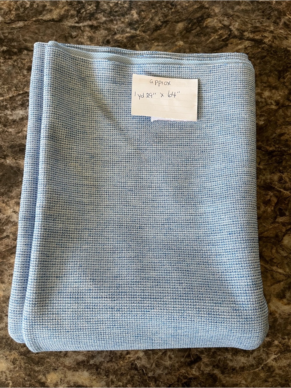 Light Blue Waffle Knit Fabric Panel
